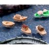 8Pcs Resins Miniature Boats Figurines Jiangnan Styles Decorative Ornaments for Garden Landscape and Desktop Shelf Decors