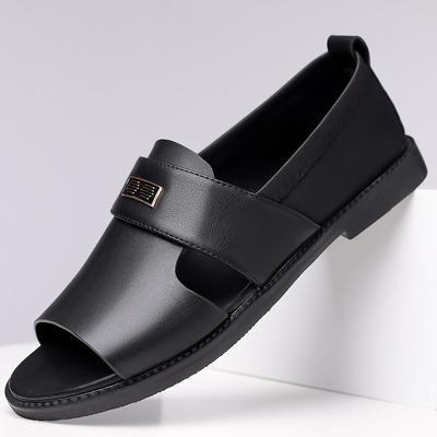 Fashion Fashion Men's Sandals High Quality Cowhide Leather Sandals Summer Peep Toe Beach Sandals for Men Outdoor Casual Sport Sandalias