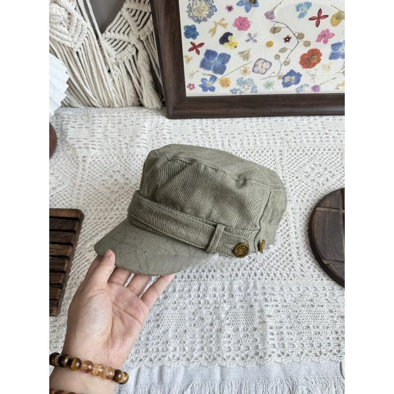 

Японская Ретро Металлическая Пряжка Плоская Тулья Маленькая Кепка с Козырьком Женская Нишевая Шляпа в Стиле Харадзюку Шляпа для Верховой Езды Шляпа в Стиле Old Money Тренд adjustable