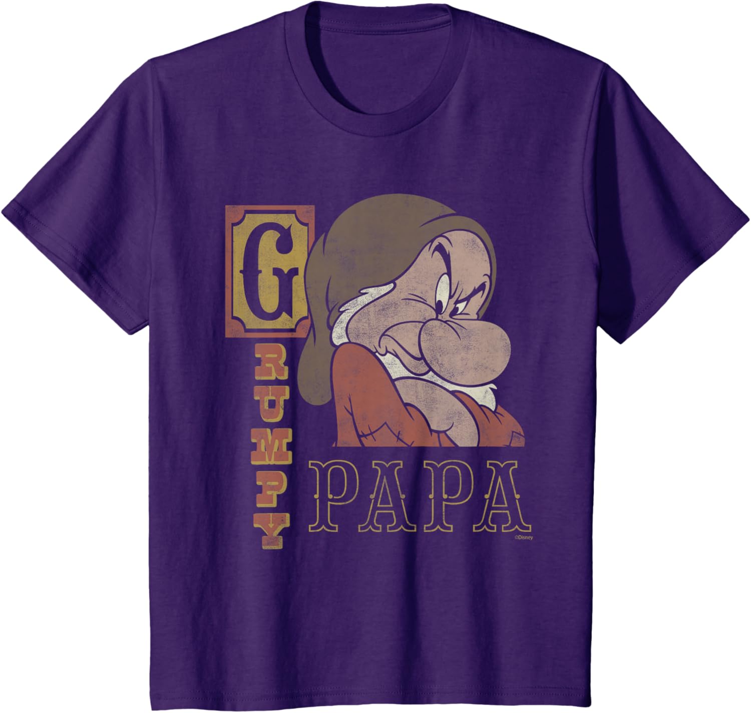 T-shirt Disney Blanche-Neige et les Sept Nains Grincheux Papa XXXL violet
