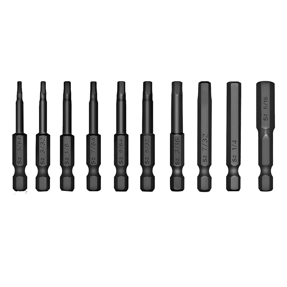 10pcs/set 50mm Allen Wrench Drill Bits Magnetic Tip Hex Key Electric Screwdriver Bit Professional Magnetic Tips