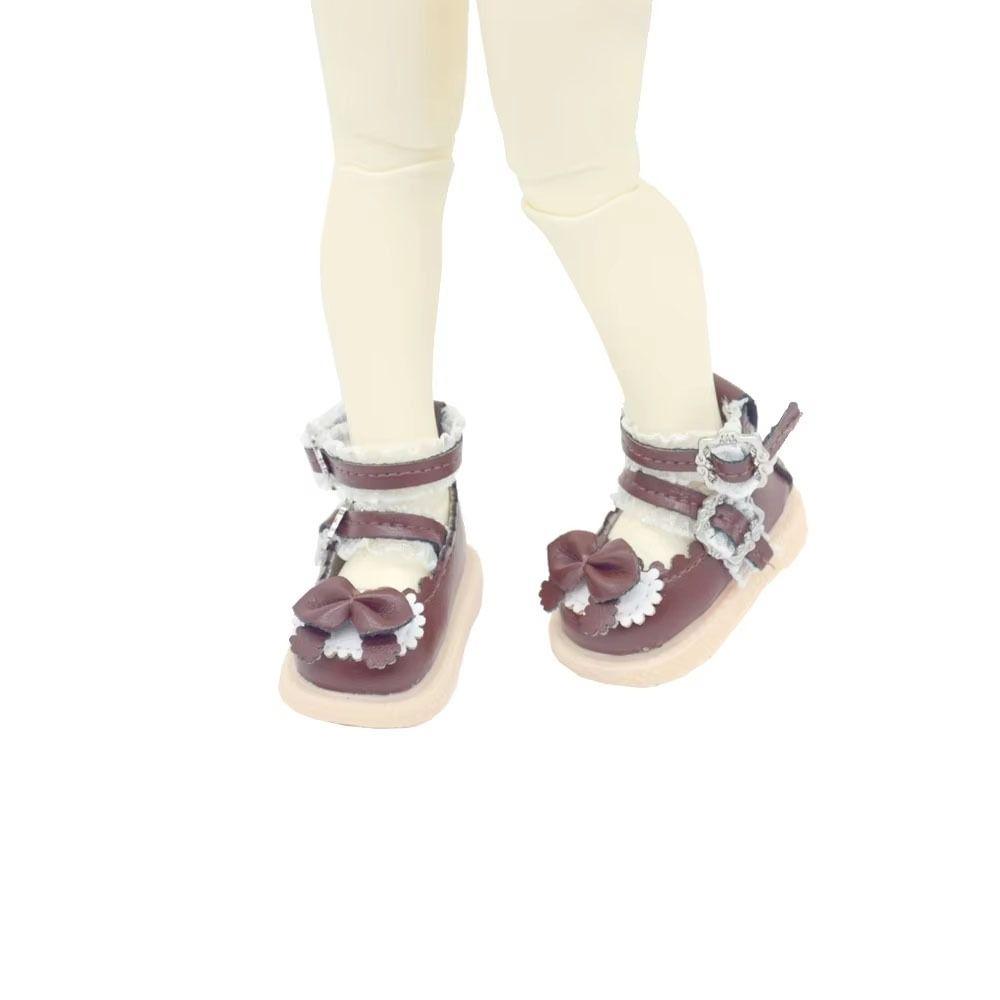 1 Pair Leather Shoes 1/6 Scale PU Leather Shoes Round Toe Mary Jane Shoes 1/6 Bjd Doll Shoes High-top Casual