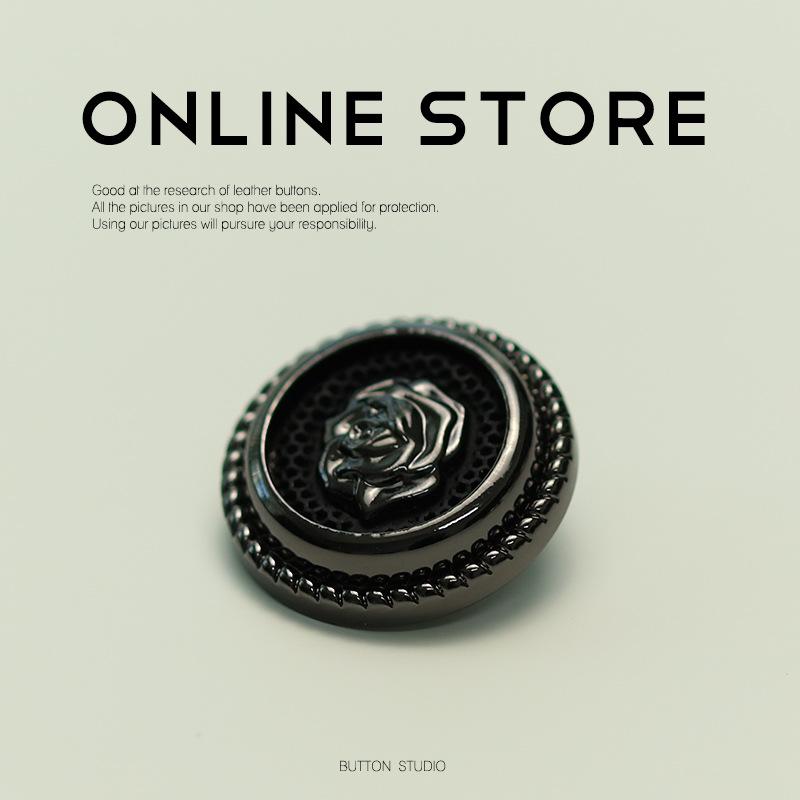 Xiaoxiang Celebrity Style Metal Button Rose Button Suit Decorative Button Tweed Jacket Coat Button