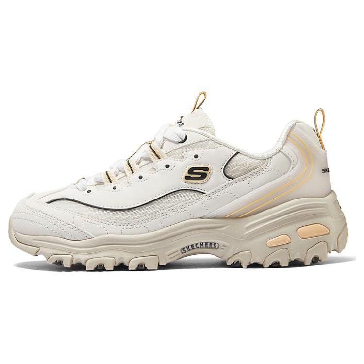 Skechers D LITES 1.0 Women Beige Brown Low Top Casual Shoes Mesh Fabric Synthetic Leather Comfortable 896289-WMLT 38