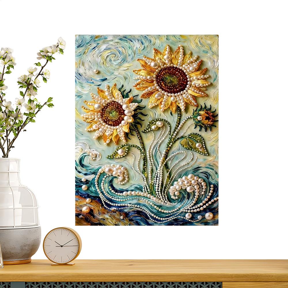 

Pearl Art Craft 6.6 X 6.6 X 8.3inch 3D Handmade Wall Decor Beaded Pearl Painting Art Kit For Home Room Apartment Dormitory