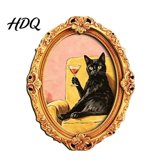Home Decor Accessories 1/6Pcs Halloween Oval Frame Fridge Magnet Wooden Vintage Magnet Sets Refrigerator Kitchen Decoration Accessories Party Favors