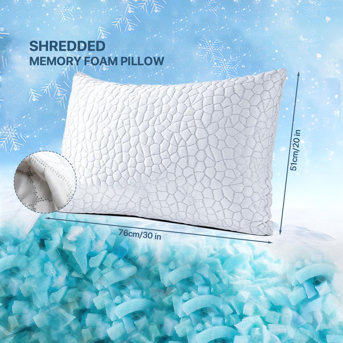 

Подушка из измельченной губки, охлаждающие подушки для сна, крестообразные подушки из пены с эффектом памяти, подушка средней жесткости для спины, живота и боков 30x20in белый