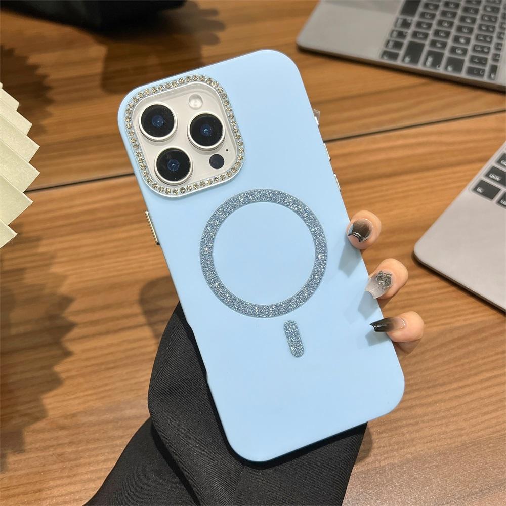 Magnetic Phone Case for iPhone 11 12 14 16 Pro 16 15 14 13 12 Pro Max 13 14 15 16 High Quality Sparkling Shockproof Shell
