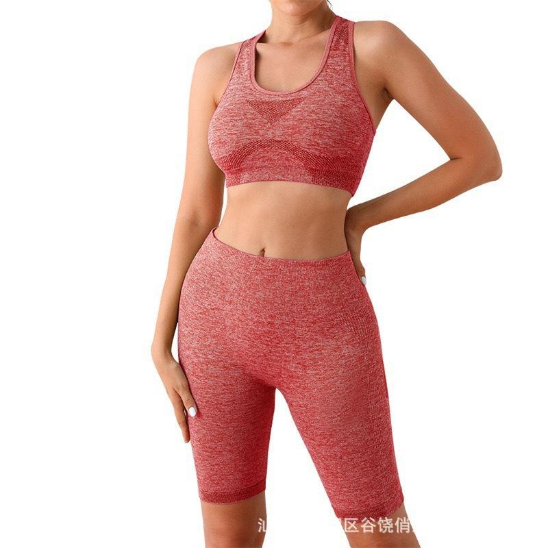 JYL Yoga Shorts Trousers Suit Sports Short Pants High Strength Integrated Vest