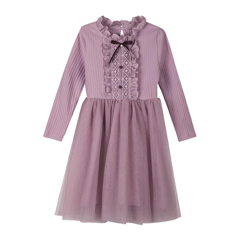 Girls' Knitted Mesh Princess Dress