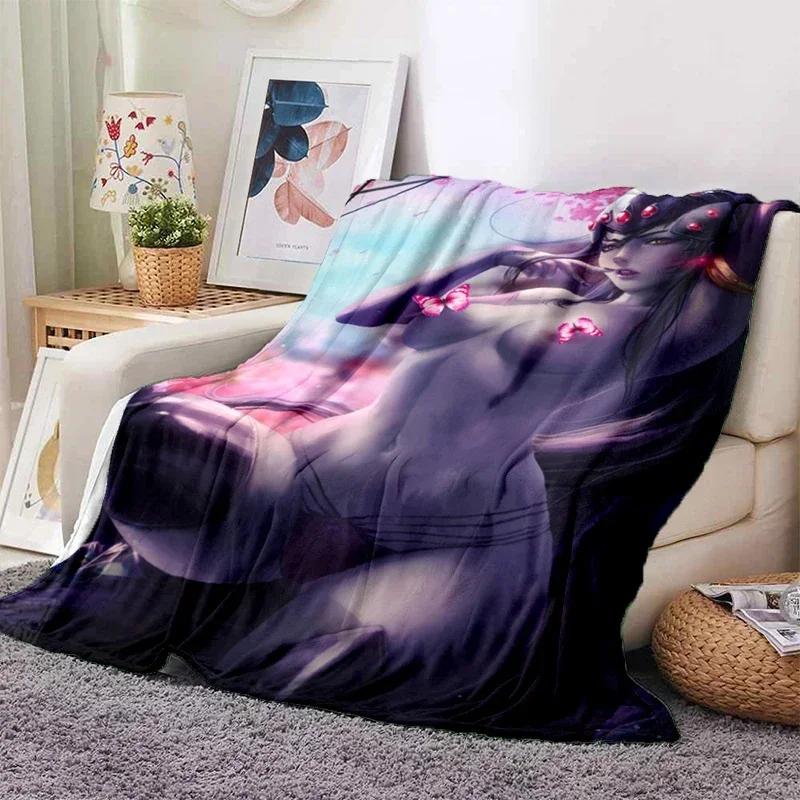 Sexy Anime Girls Blanket Soft Plush Flannel Throws Blankets for Sofa Bed Couch Best Gifts All Season Light Bedroom Warm Decke