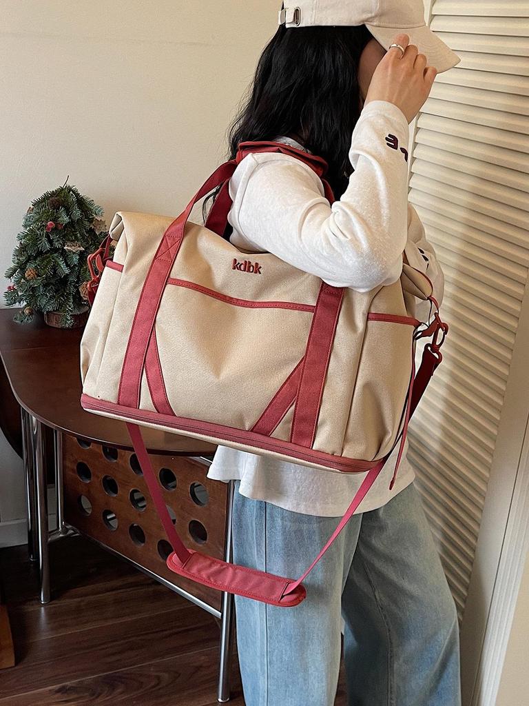 Women's Large Capacity Sports Fitness Bag - Fashionable Single Shoulder Travel Tote