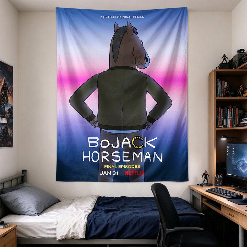 Bojack Horseman Netflix Final Sunset Pink Blue Poster