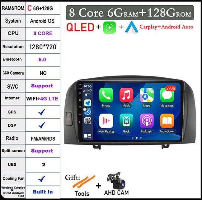 9'' Android 14 Car Radio For Hyundai Sonata NF 2004 - 2008 Multimedia Video Player Navigation Stereo GPS 4G Carplay Autoradio