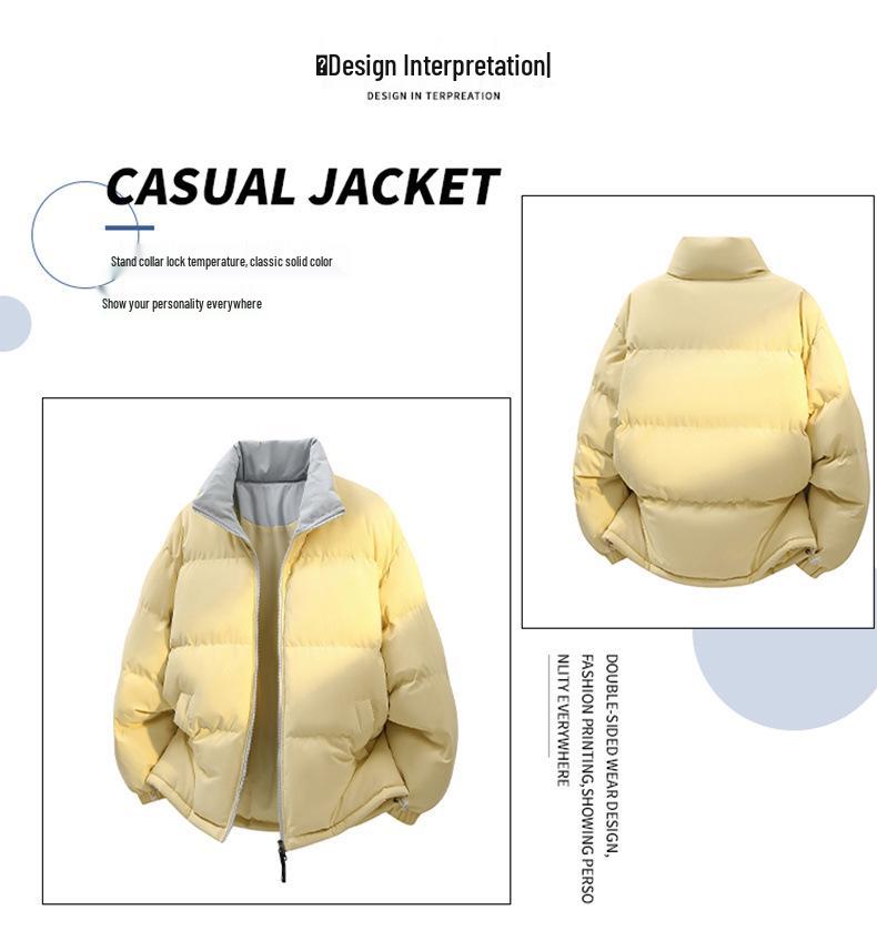 2025 Winter Unisex Trendy Color Block Stand Collar Puffer Jacket for Teens & Couples