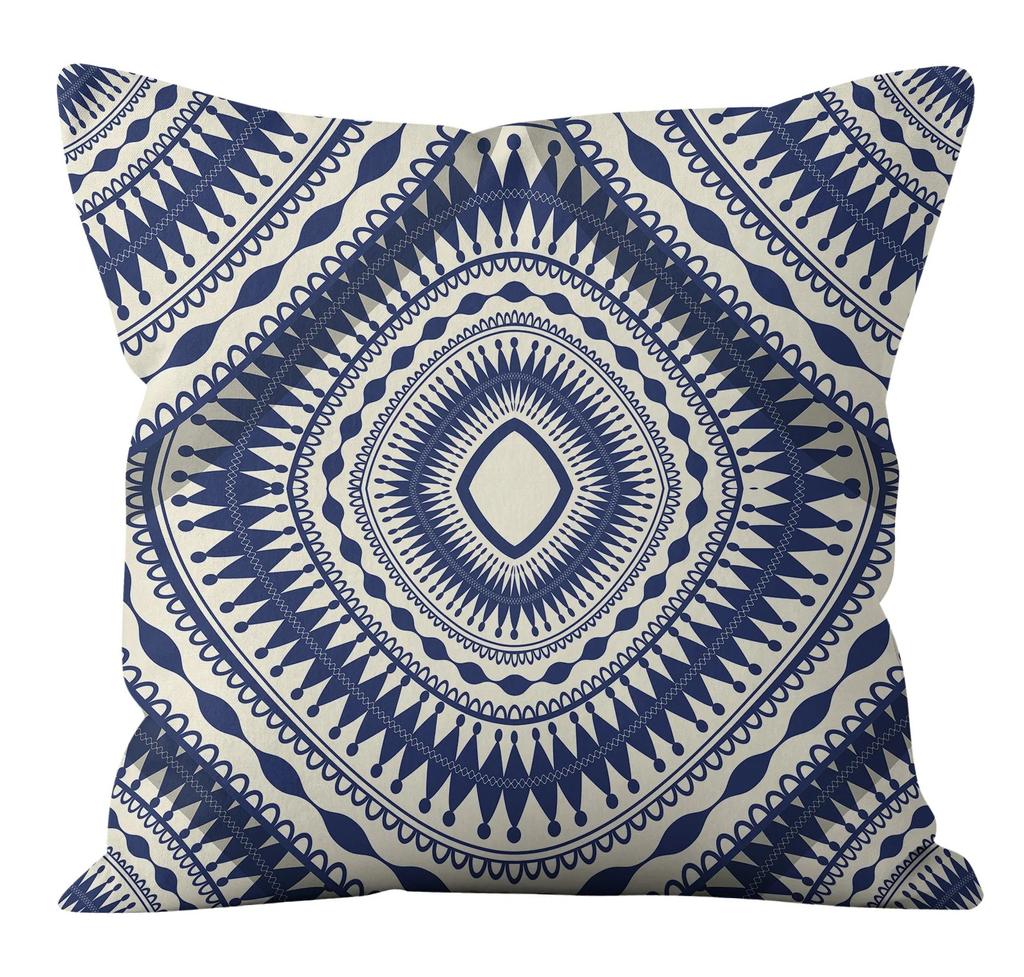Simple Blue Printed Pillowcase Car Ornaments Office Living Room Home Pillowcase