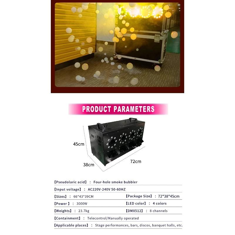 DMX512 Control LED Smoke Bubble Machine - EU 3000W 4/2 Holes for Professional Stage Wedding Effects