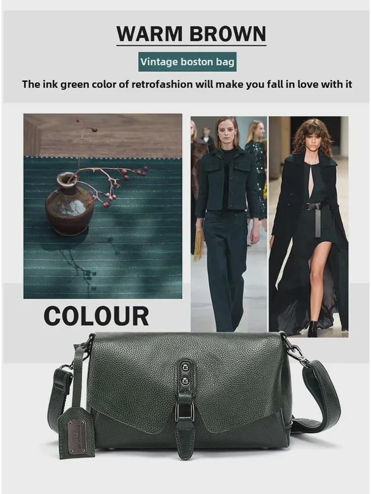 Sac bandoulière en cuir pour femme Xidi Paul 2025, style européen et américain – Grande capacité, design à rabat