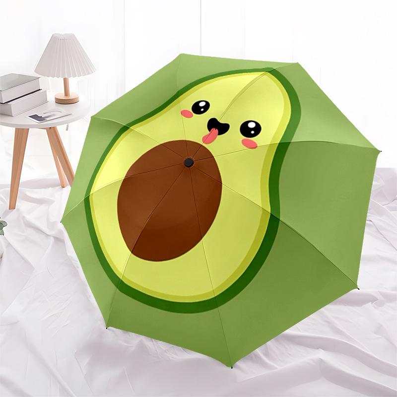 1pc Avocado Cute Auto Open/Close Cute Umbrella with One Touch Button,, Windproof Design Lightweight Portable Umbrella for Women & Men6086