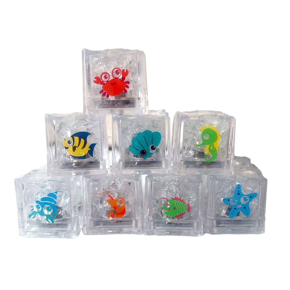 

8 шт. светящиеся кубики для ванны набор с морскими животными графика светящиеся игрушки для ванны для детей активируемые водой сенсорные игрушки для ванны Sets
