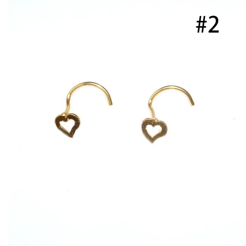 1 Buc. Argint Sterling Inimă Piercing Nas Forma Ace Inele Accesorii Bijuterii Femei Cadouri Creative Consumabile Decor