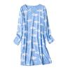 Spring Autumn Women Nightgown Round Neck Cartoon Printing Long Sleeves Loose Pullover