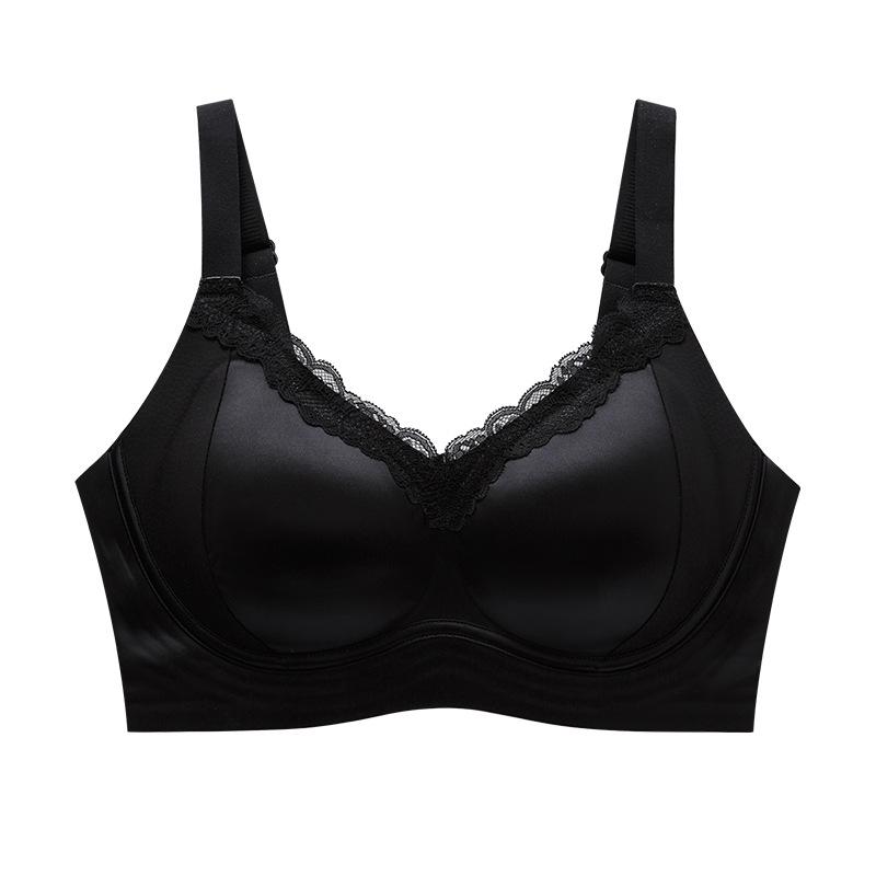 

Camellia Care Cup Breathable No Steel Rim Bra Thin Hypoallergenic Skin Lace No Trace xxl (recommended 67.5-75kg ) чорний