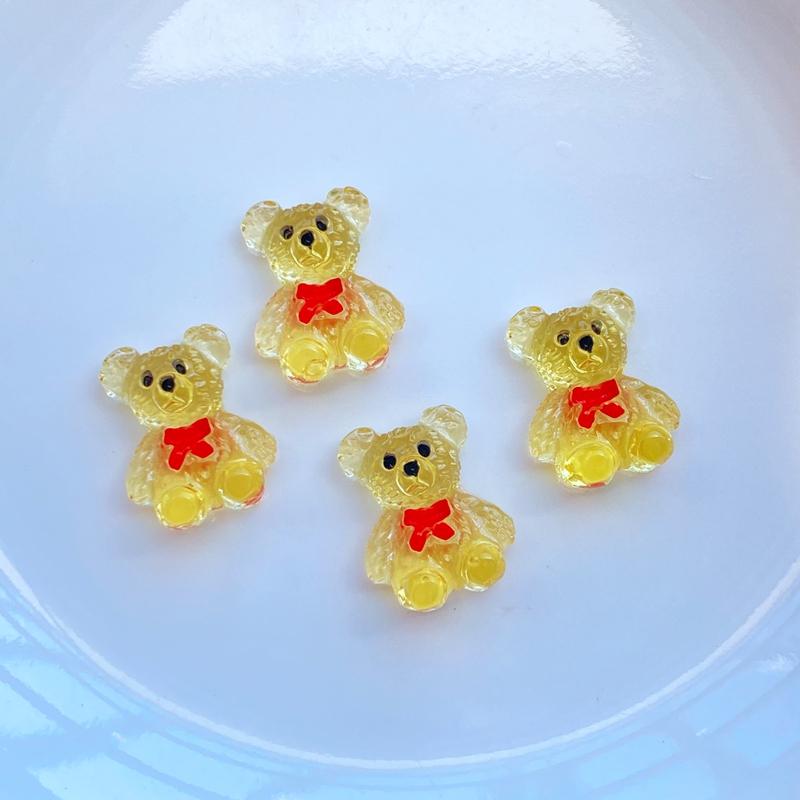 50 Stück Niedliche Mini Niedliche Cartoon Schleife Bär Nagelkunst Harz Designer Anhänger DIY Bastelbedarf für Nägel 3D Dekorationen Schmuck