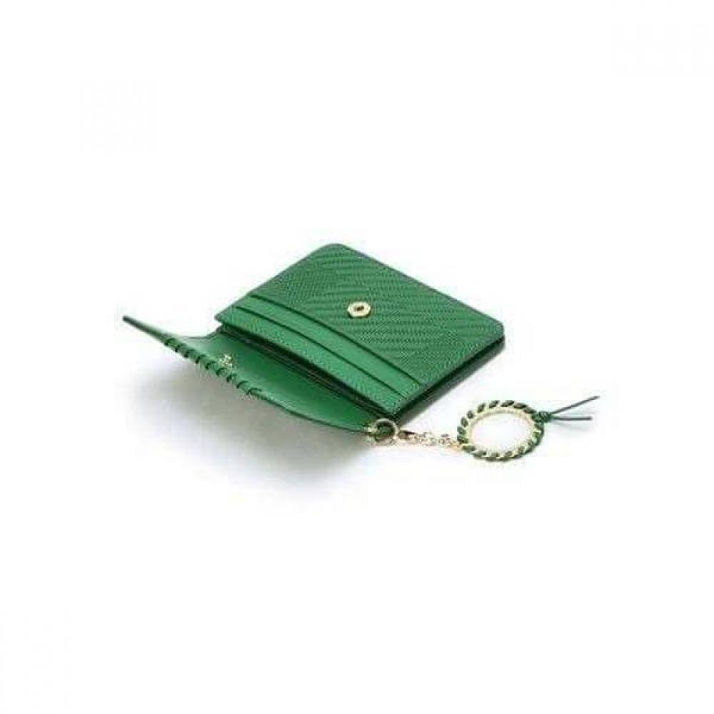 Daks Green Logo Contrast Leather Card Wallet Dcho5f162e2