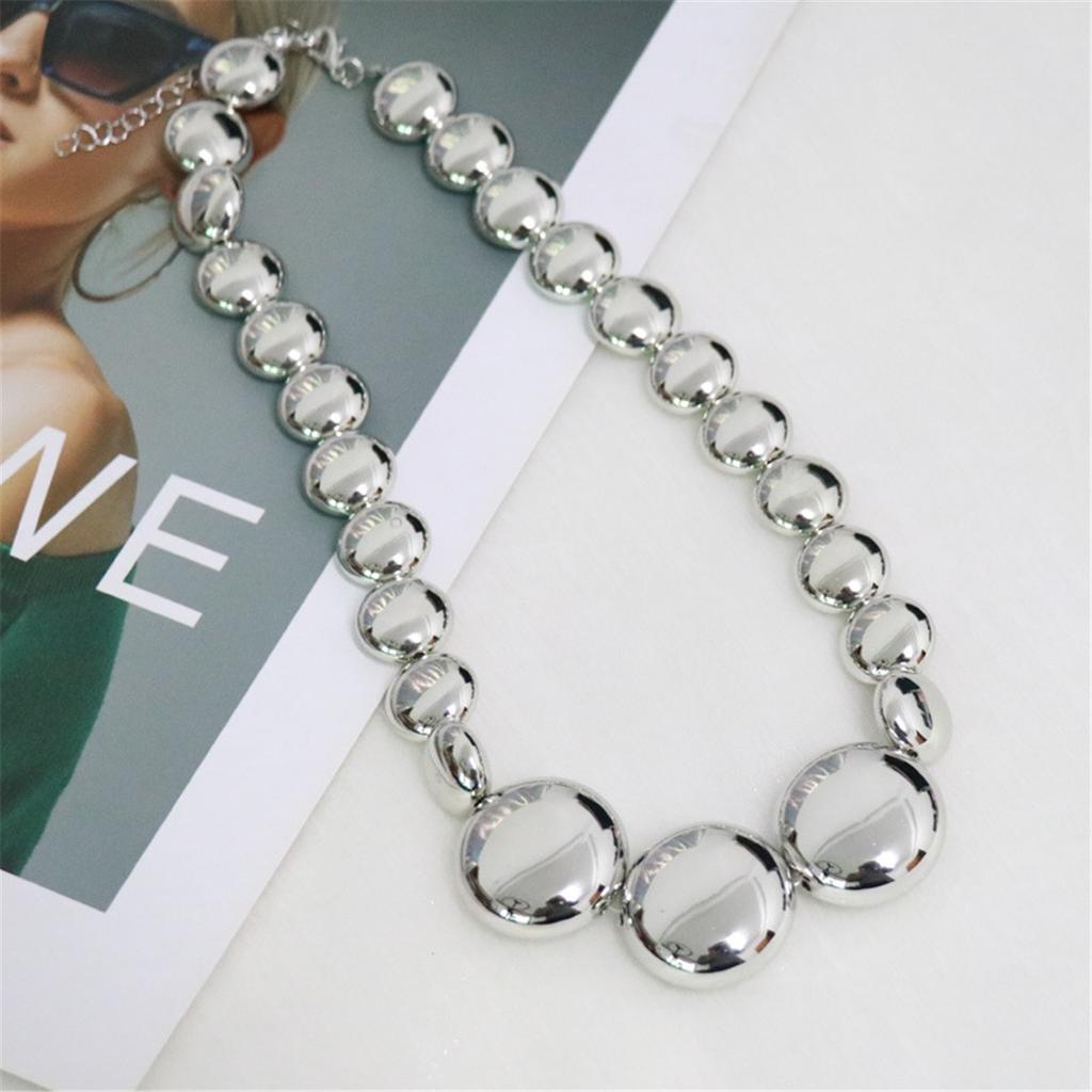 Tooxika Exaggerated Three-dimensional Round Pebbles Beaded Necklace Cold Wind Personality Chic Collarbone Chain
