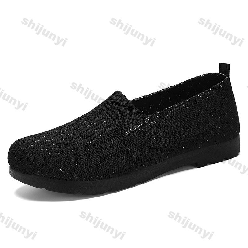 Fashion Women's Soft Sole Casual Shoes Summer New Breathable Fashion Slip on Flats Lightweight Comfortable Non Slip Vintage Mesh Shoes
