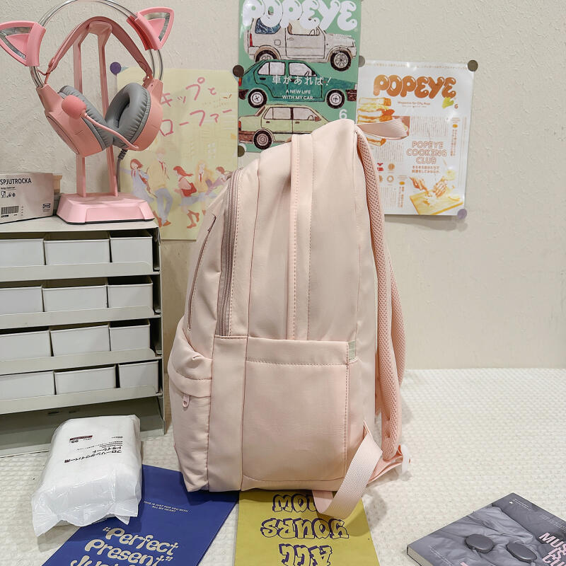 Einfarbiger Studenten-Schulranzen Unisex Rucksack mit großer Kapazität Reise-Rucksack