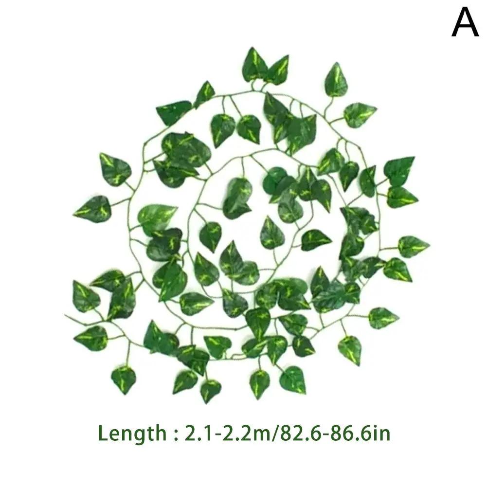 Искусственная гирлянда из листьев плюща, растение, зеленая гирлянда-венок из плюща, искусственные лианы, листья плюща для свадебной вечеринки, комнаты, искусственная лиана для декора