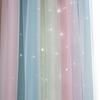 Color Starlight Curtains, Color Striped Hollow Star Curtains, Suitable For Children's Girls Bedroom And Living Room
