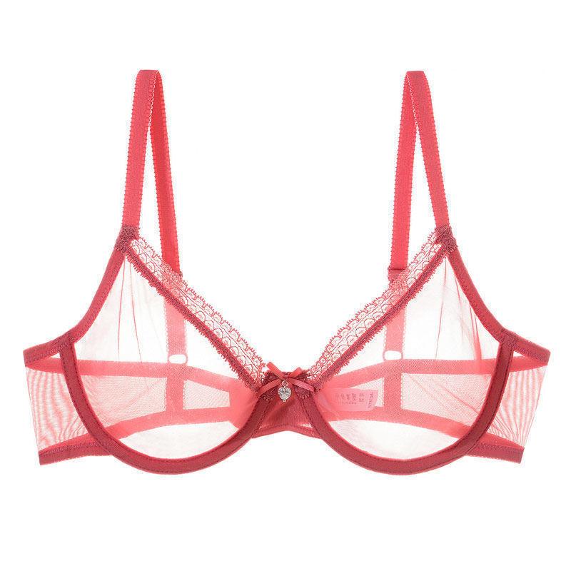Sexy Underwear Women's Small Breasts Gather, Big Breasts Show Small Thin Bras, French Pure Lace Soft Steel Ring Bra Set