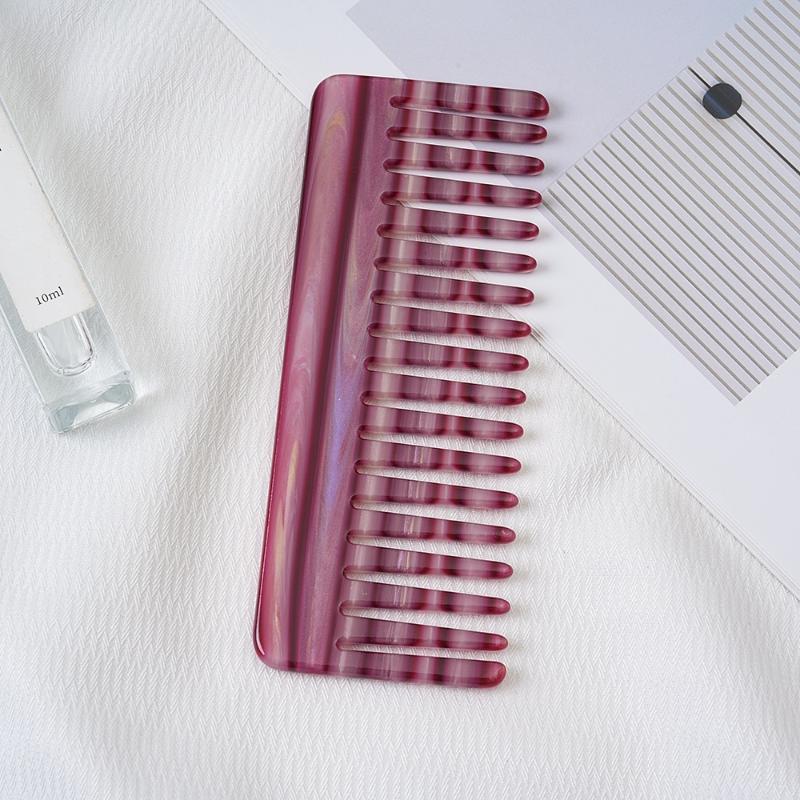 Wide Teeth Acetate Hair Combs Anti-Static Massage Hair Brush Hairdressing Colorful Hairdress Salon Styling Traveling Accessories
