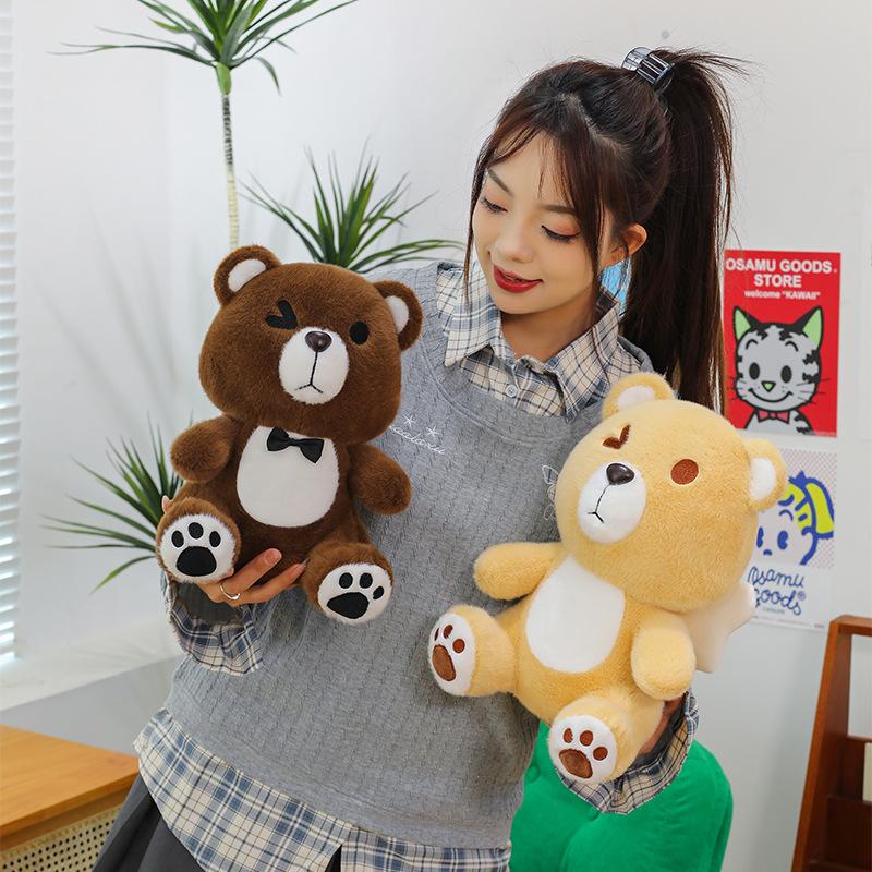 Soft and cute bear dolls, plush toys, children's gifts, cartoons, fried dolls, home ornaments, scribbled dolls, pillows