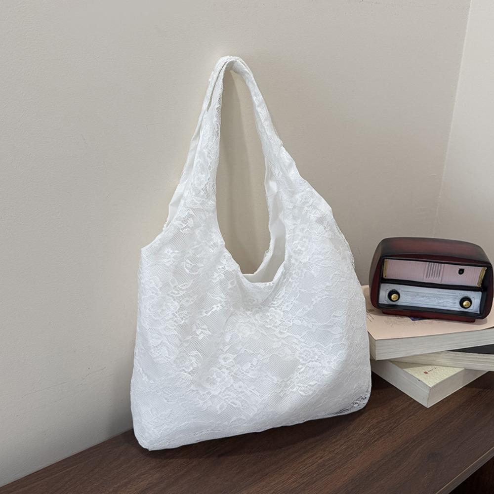 Handtasche Spitze Umhängetasche Leichte Blumen-Canvas-Tasche Tragbare Blumen-Tragetasche Täglich