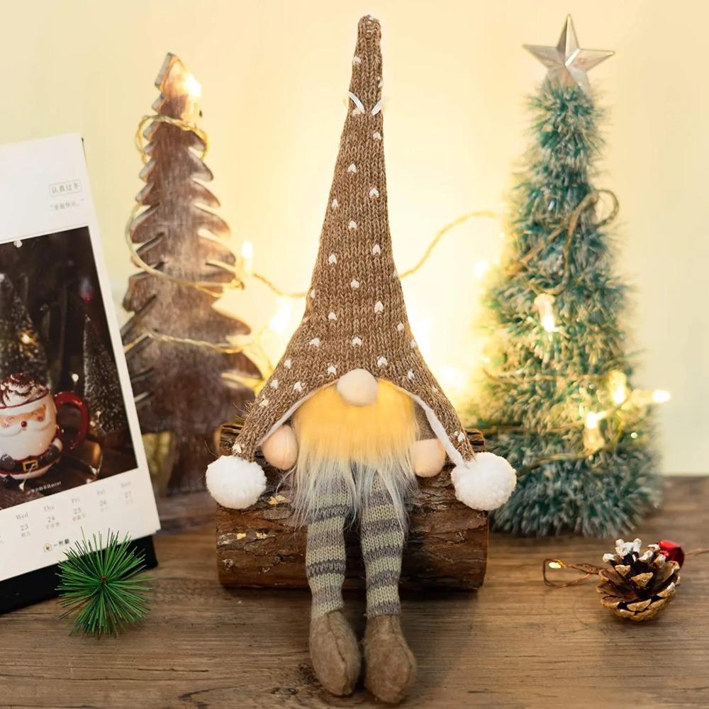 Hanging Christmas Luminous Gnomes Doll Decor Cartoon Christmas Gnomes Plush Toys Party Favors