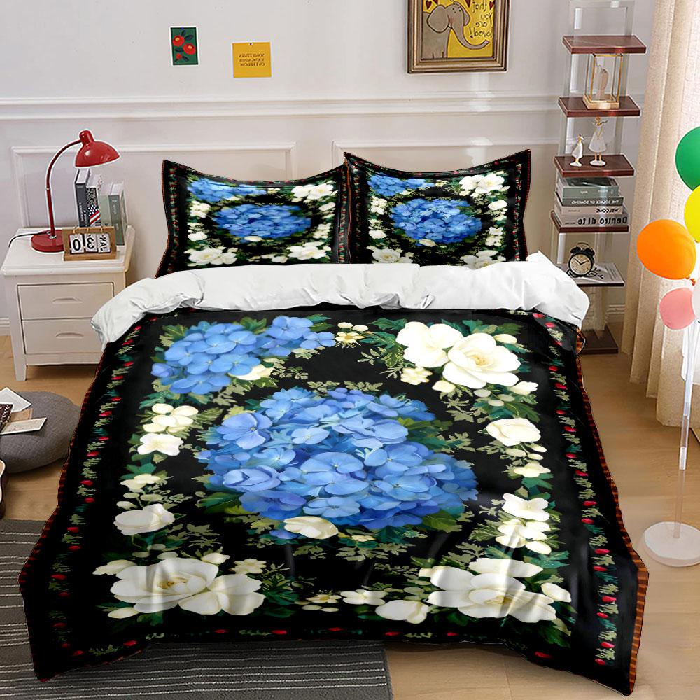 

Blue and white flowers. Bedding sets Duvet cover sets Duvet covers Pillowcases(1 * Duvet Cover 2 * Pillowcases, without duvet insert) 135x200cm