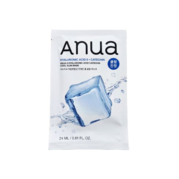 Anua 8 Hyaluronic Acid Catechin Cool Slim Sheet Mask Hydrating Pore Care 10 Sheets