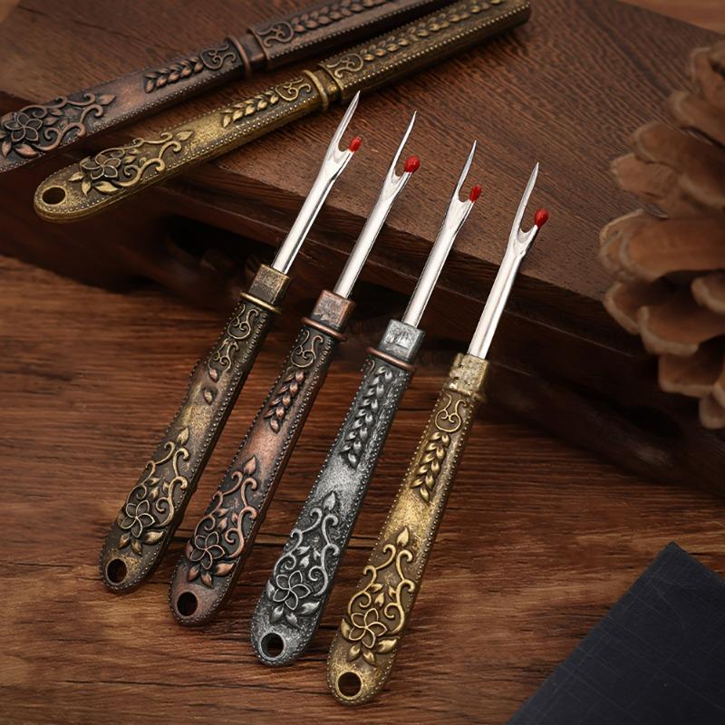 Mini Small Thread Remover Retro Metal Thread Remover Cross Stitch Embroidery Thread Picker Open Button Eye Hole Household Portable