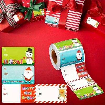 Christmas Gift Tags for Holiday Presents Decoration, Santa Christmas Labels Self Adhesive Stickers, Xmas Name Tag Stickers
