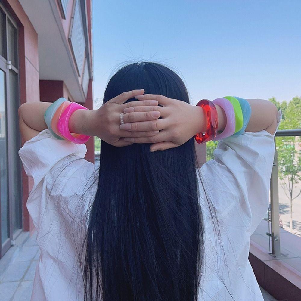 Acrylic Charm Bracelet Irregular Wristband New Geometric Chunky Bangles  Jewelry Gifts