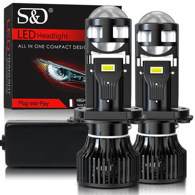 2 adet 120 W LHD H7 H4 9003 LED Far Mini Bi-LED Projektör Lens Ampuller Otomobil Canbus 90000LM Hi/Lo Işın Spot Işığı Güçlendirme Lamba 6000 K 12 V 24 V