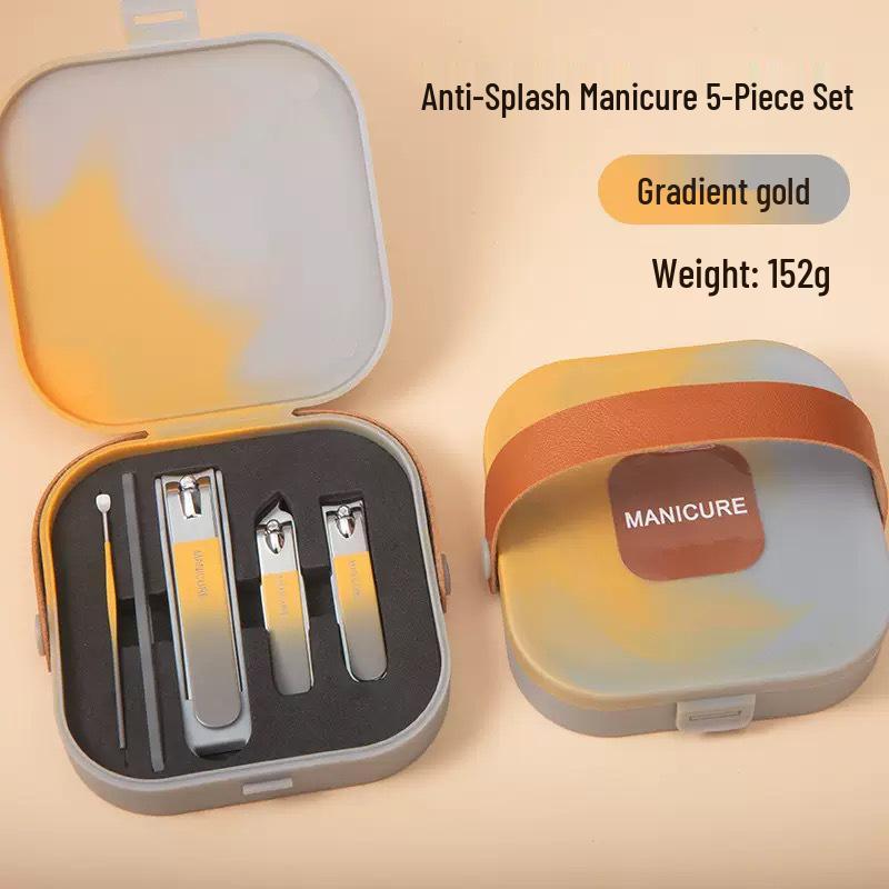 Anti-Splash Angled Nail Clipper Set with Gift Box - Home Beauty Manicure Tool