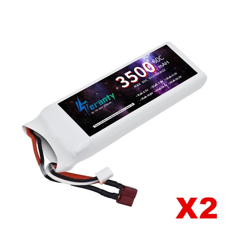 TERANTY 3500MAH 60C 7.4V 11.1V 14.8V 22.2V Lipo Battery 2S 3S 4S 6S For RC Car Quadcopter Drone Airplane Helicopter 2PCS