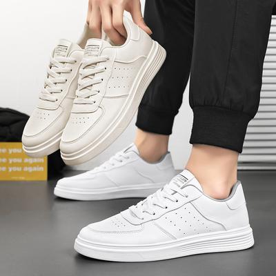 Męskie Buty Casual Modne Płaskie Sneakersy z Antypoślizgową Podeszwą na Zajęcia na Świeżym Powietrzu i Tenis Białe Buty