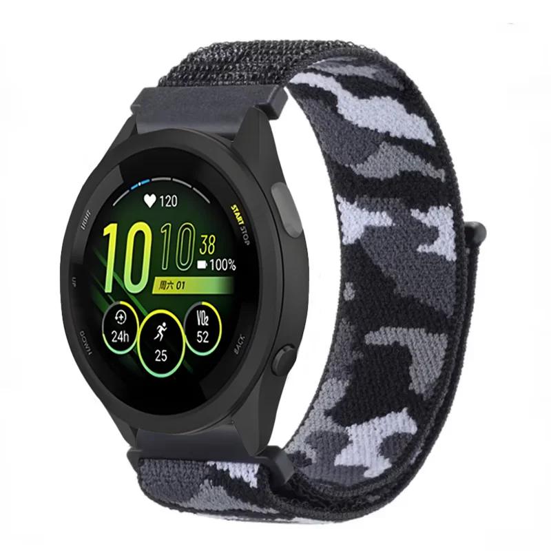 20mm 22mm Pletený nylonový smyčkový řemínek pro Garmin Forerunner 165 55 965 265 255 955 Venu 3 Náramek pro Garmin Active/Vivoactive 5