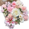 Pink Artificial Flowers Combo Mix Dahlia Roses with Stem for DIY Wedding Bouquets Baby Shower Floral Arrangements Decor